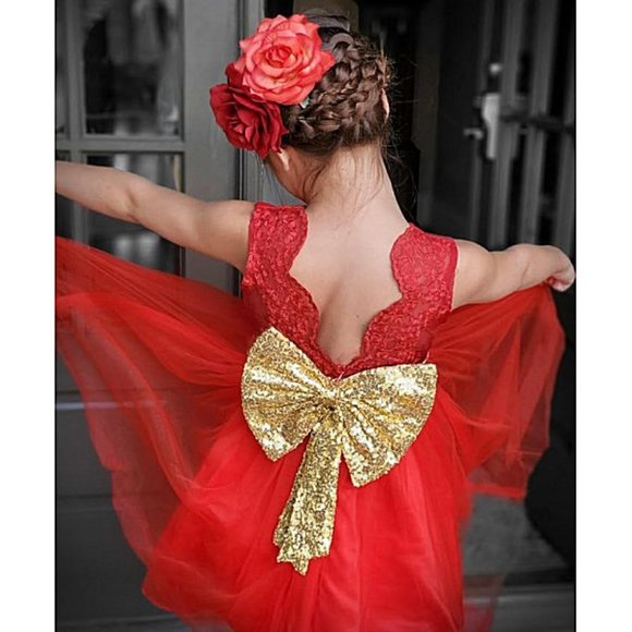 NWT Sparkling Bling Sequin Bow Pink Baby Dress Wedding Flower Girl Birth… - Picture 3 of 15